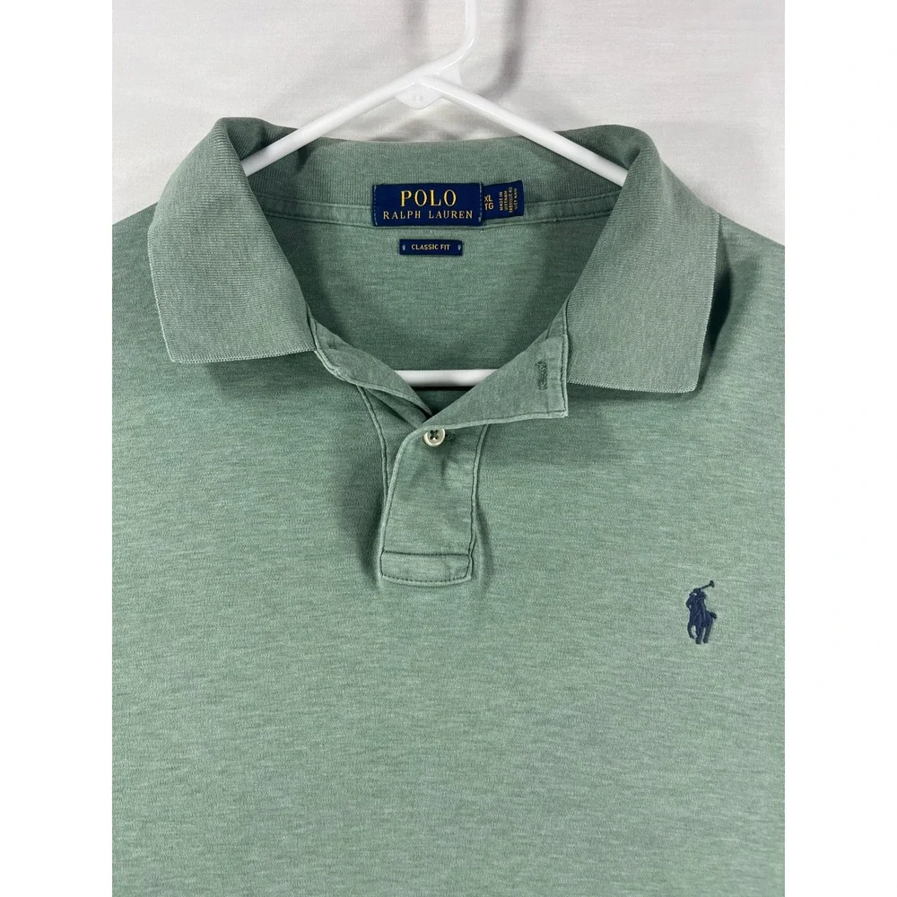 Polo Ralph Lauren Mens XL Classic Fit Sage Green Cotton Short Sleeve Polo Shirt